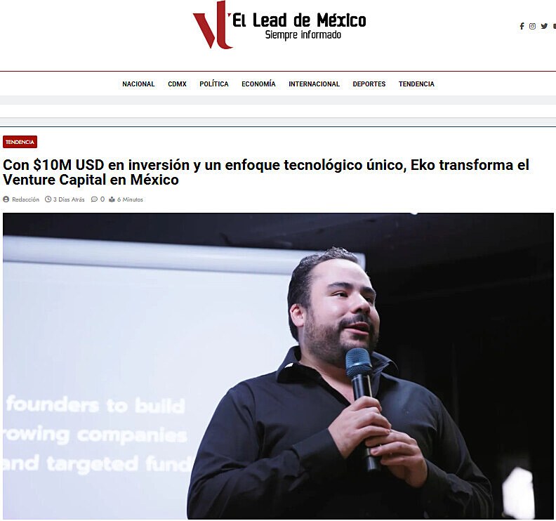 Con $10M USD en inversin y un enfoque tecnolgico nico, Eko transforma el Venture Capital en Mxico